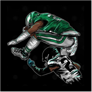 Saquon Barkley Reverse Hurdle Posters and Art