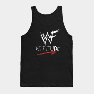 Classic WWF Attitude Era Logo Black Tee Tank Top