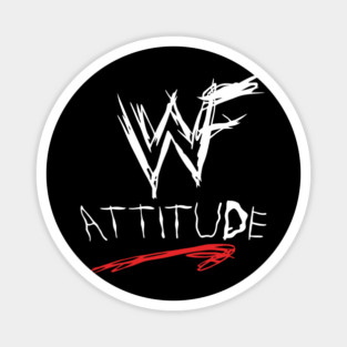 Classic WWF Attitude Era Logo Black Tee Magnet