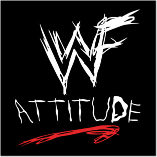 Classic WWF Attitude Era Logo Black Tee Posters and Art