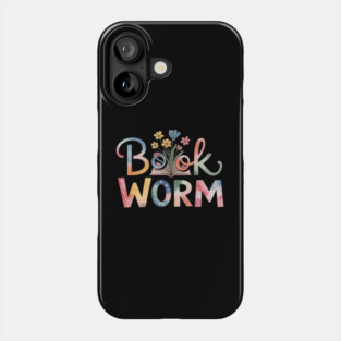 Book Worm with Flowers Reading Lover Phone Case