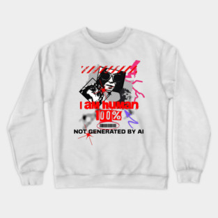 I Am Human, Not AI Crewneck Sweatshirt