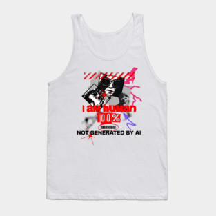 I Am Human, Not AI Tank Top