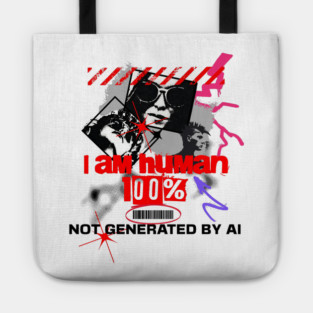 I Am Human, Not AI Tote