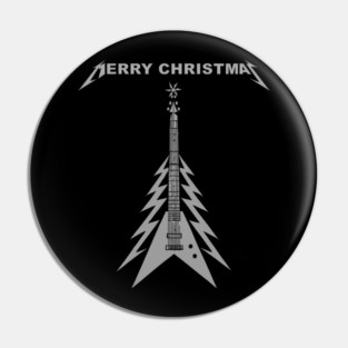 Metallic Guitar Christmas Tree Pin