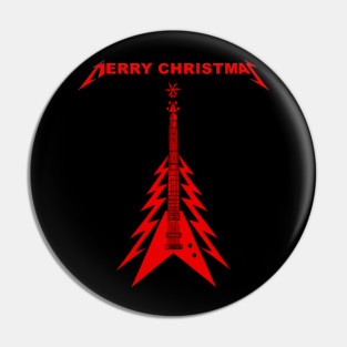 Metal Christmas Electric Guitar Tree Pin