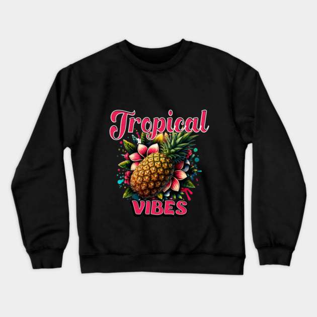 Tropical Vibes Crewneck Sweatshirt by Cool Monkey Designs