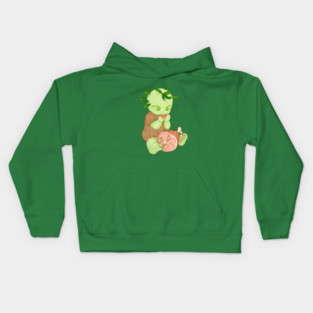 Baby Huntress Wizard eating meat, fan art inspired by Fionna and Cake season 2 Kids Hoodie