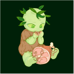 Baby Huntress Wizard eating meat, fan art inspired by Fionna and Cake season 2 Posters and Art