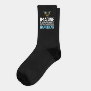 Hanukkah Imagine Your Cellphone Chanukah Jew Men Women Kids Socks