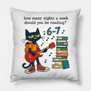 How Many Nights A Week Should You Be Reading 6-7 Pigeon Elephant Piggie Children's Books Teacher Six Seven 67 Pillow