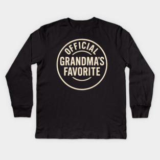 Official Grandma’s Favorite – Distressed Vintage Typography Kids Long Sleeve T-Shirt