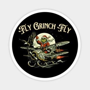 Fly Grinch Fly - Philadelphia Eagles Christmas Magnet