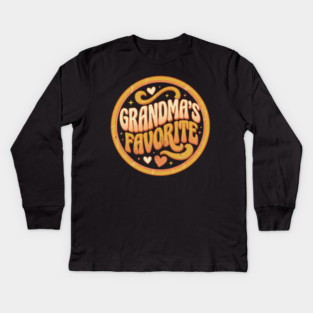 Grandma's Favorite Shirt Funny Grandparent Grandchild Gift Kids Long Sleeve T-Shirt