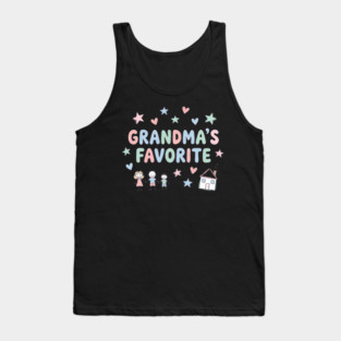 Grandma’s Favorite – Cute Kids Doodle Pastel Grandma Gift Tank Top