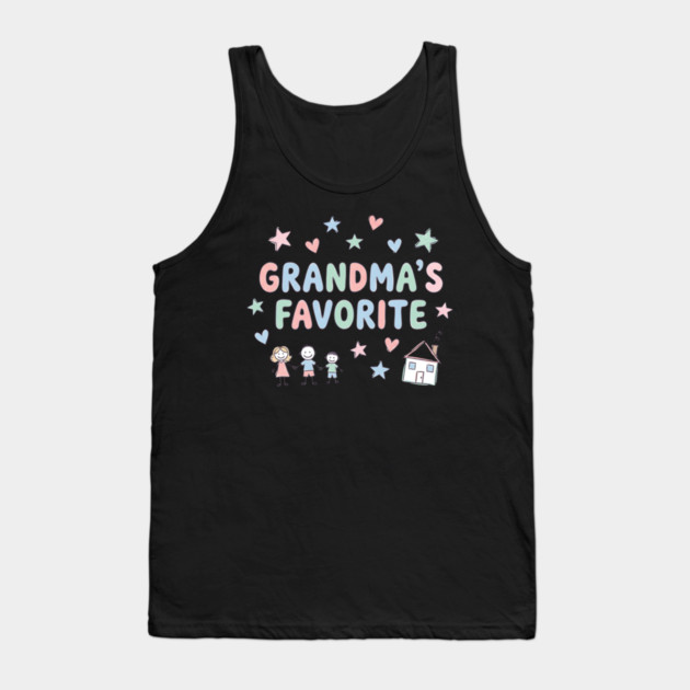 Grandma’s Favorite – Cute Kids Doodle Pastel Grandma Gift Tank Top by ArtistTee ⭐⭐⭐⭐⭐