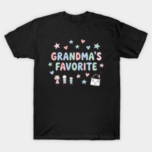 Grandma’s Favorite – Cute Kids Doodle Pastel Grandma Gift T-Shirt