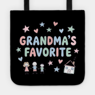 Grandma’s Favorite – Cute Kids Doodle Pastel Grandma Gift Tote
