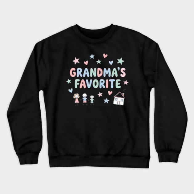 Grandma’s Favorite – Cute Kids Doodle Pastel Grandma Gift Crewneck Sweatshirt by ArtistTee ⭐⭐⭐⭐⭐