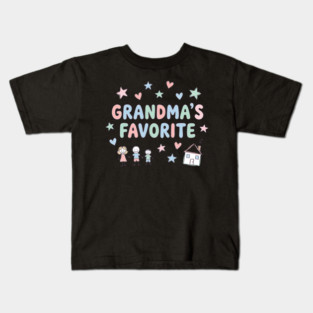 Grandma’s Favorite – Cute Kids Doodle Pastel Grandma Gift Kids T-Shirt