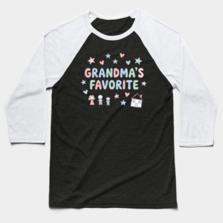 Grandma’s Favorite – Cute Kids Doodle Pastel Grandma Gift Baseball T-Shirt