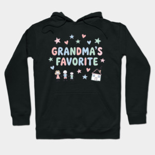 Grandma’s Favorite – Cute Kids Doodle Pastel Grandma Gift Hoodie