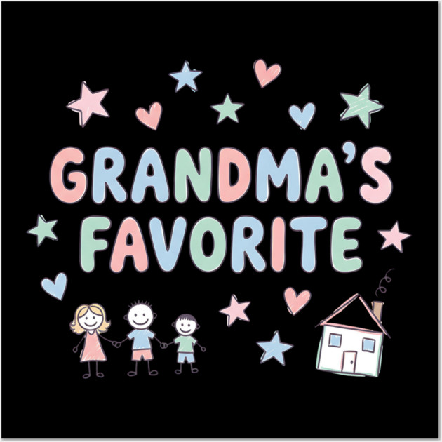 Grandma’s Favorite – Cute Kids Doodle Pastel Grandma Gift Wall Art by ArtistTee ⭐⭐⭐⭐⭐