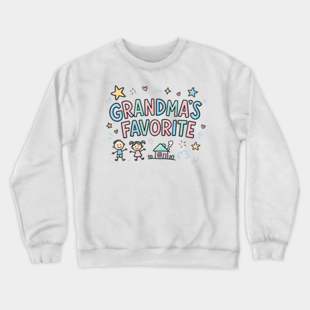 Grandma’s-Favorite-Cute-Kids-Doodle-Pastel-Grandma Crewneck Sweatshirt by ArtistTee ⭐⭐⭐⭐⭐