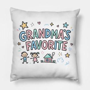 Grandma’s-Favorite-Cute-Kids-Doodle-Pastel-Grandma Pillow