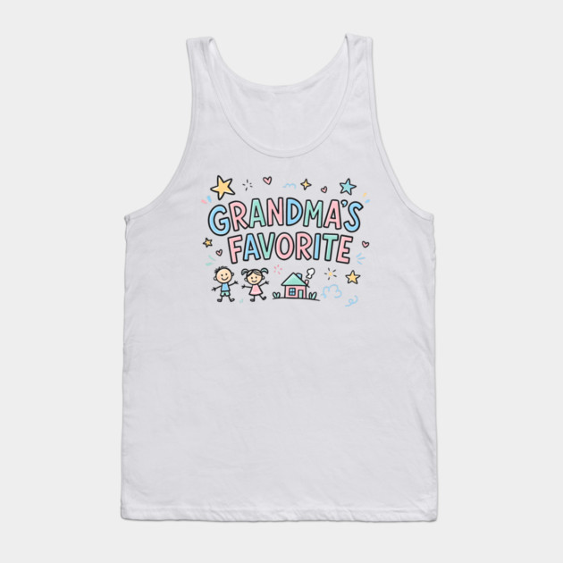 Grandma’s-Favorite-Cute-Kids-Doodle-Pastel-Grandma Tank Top by ArtistTee ⭐⭐⭐⭐⭐