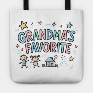 Grandma’s-Favorite-Cute-Kids-Doodle-Pastel-Grandma Tote
