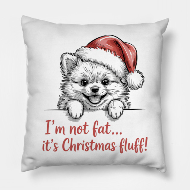 Pomeranian-Christmas-Dogs Pillow by JessArty