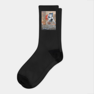 Cosette Teargas QR Code Banksy Socks