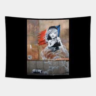 Cosette Teargas QR Code Banksy Tapestry