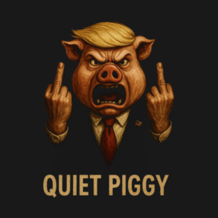 Quiet Piggy Flipping the Bird T-Shirt