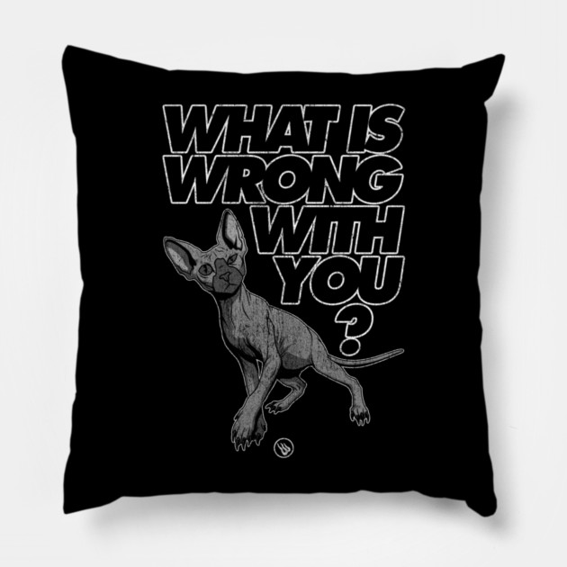 Curious Cat Pillow by Wrongteeshirt