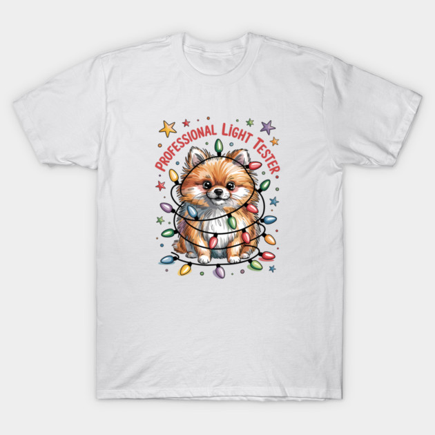 Pomeranian-Christmas-Dogs T-Shirt by JessArty