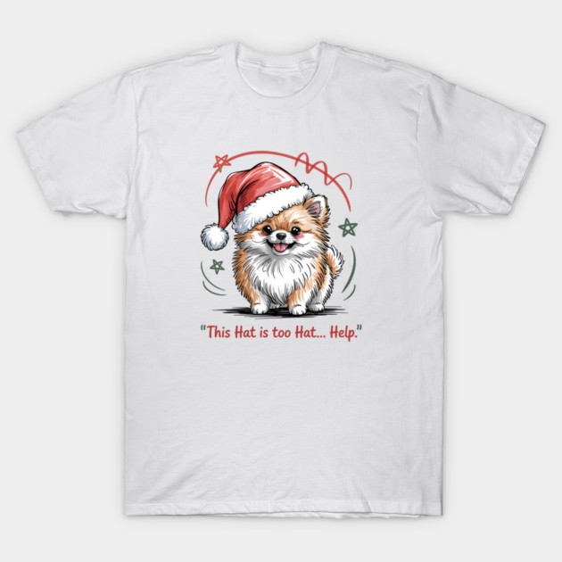 Pomeranian-Christmas-Dogs T-Shirt by JessArty