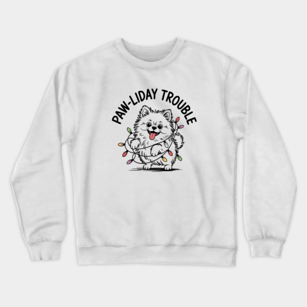 Pomeranian-Christmas-Dogs Crewneck Sweatshirt by JessArty