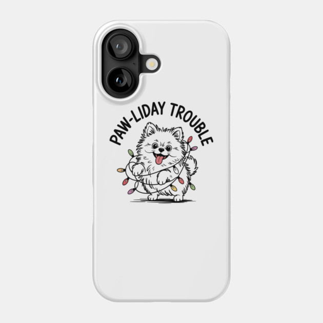 Pomeranian-Christmas-Dogs Phone Case by JessArty