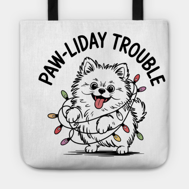 Pomeranian-Christmas-Dogs Tote by JessArty