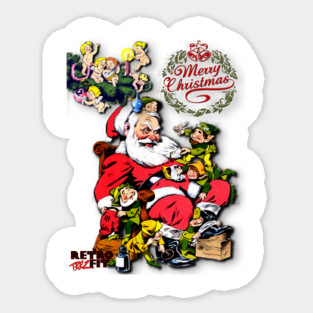 Santa and His Elves Sticker