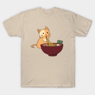 Cute Cat Eating Ramen T-Shirt
