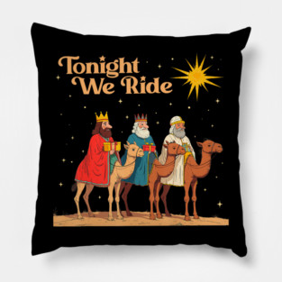 Tonight We Ride Camel Christmas Holiday Nativity Inspired Design Pillow