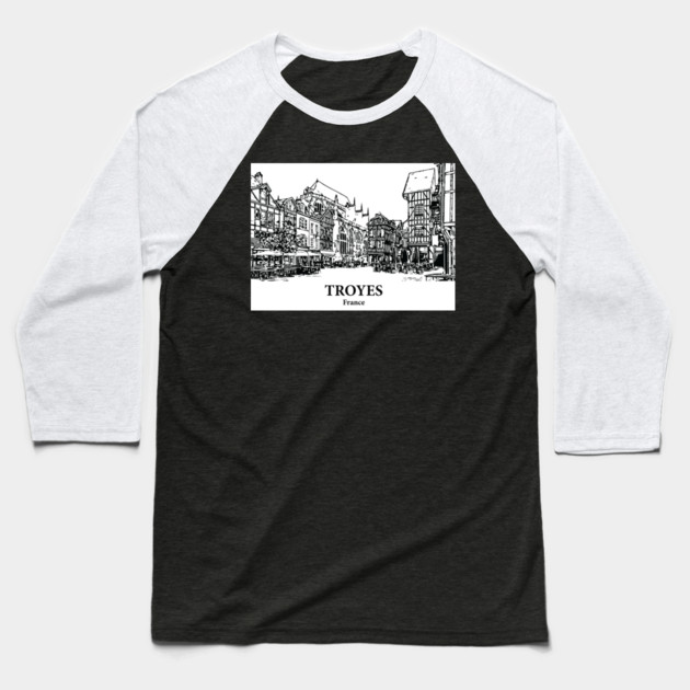 Troyes - France Baseball T-Shirt by Lakeric