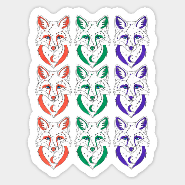 RGB Fox Design Magnet by Designed By Marty