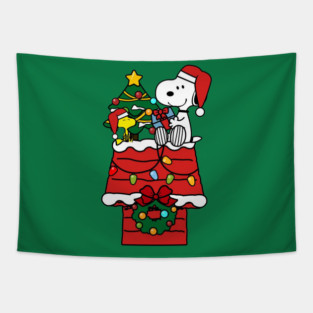 Snoopy and Woodstock Christmas Tapestry
