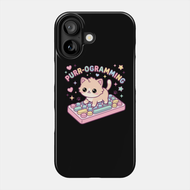 Purr-ogramming Cat Programmer Cute Kitten Phone Case by belownormal