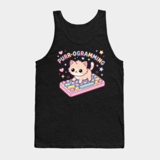 Purr-ogramming Cat Programmer Cute Kitten Tank Top