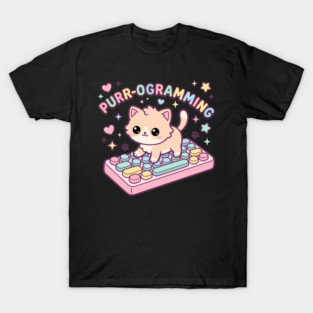 Purr-ogramming Cat Programmer Cute Kitten T-Shirt